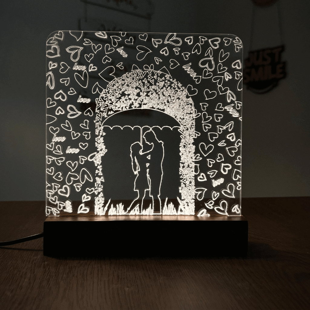 Love Couple acrylic 3D lamp Acrylic Night Lamp For Home/Bedroom/Gift - Harshita Craft