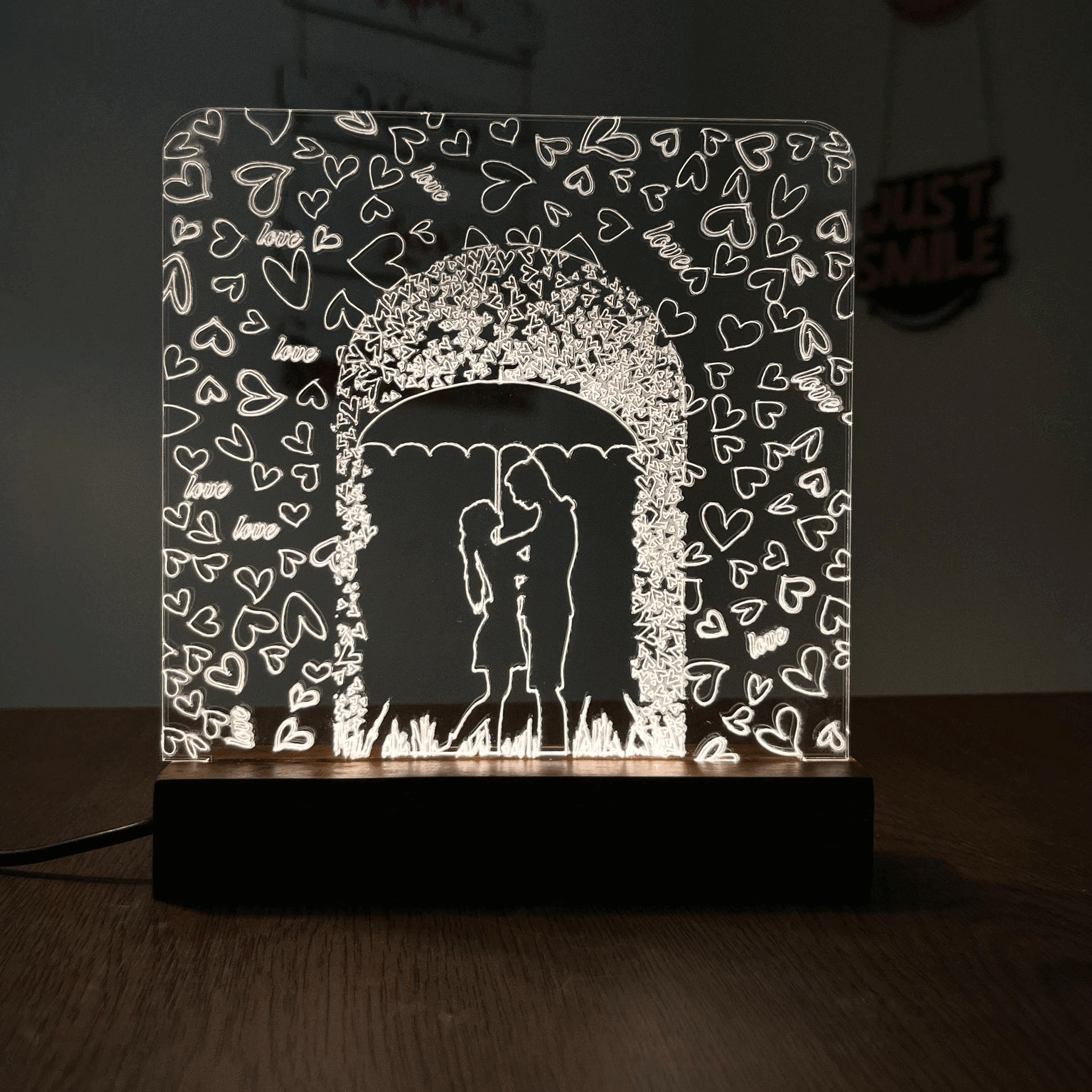 Love Couple acrylic 3D lamp Acrylic Night Lamp For Home/Bedroom/Gift - Harshita Craft