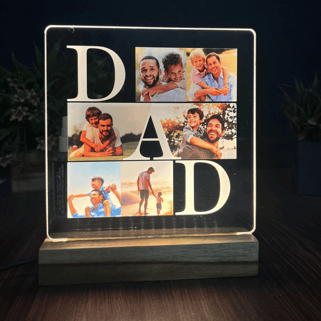 Fathers Day Gifts, Personalised Gift for Dad from Son, Custom Portrait, First Father's Day Unique Gift Acrylic Plaque - Harshita Craft