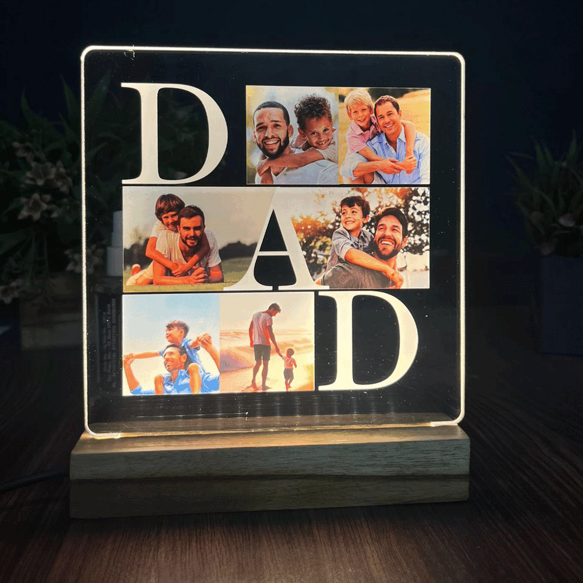 Fathers Day Gifts, Personalised Gift for Dad from Son, Custom Portrait, First Father's Day Unique Gift Acrylic Plaque - Harshita Craft