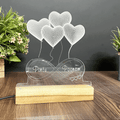 3D Custom Name  Acrylic  Night Lamp – Acrylic LED Light with Wooden Base - Harshita Craft