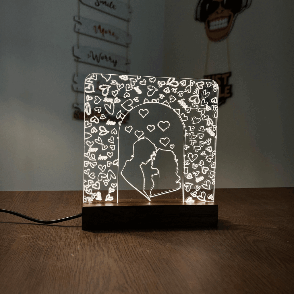 Couple acrylic 3D lamp Acrylic Night Lamp For Home/Bedroom/Gift - Harshita Craft