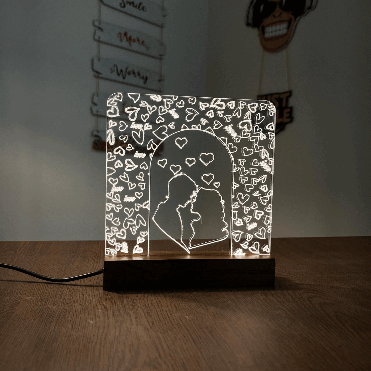 Couple acrylic 3D lamp Acrylic Night Lamp For Home/Bedroom/Gift