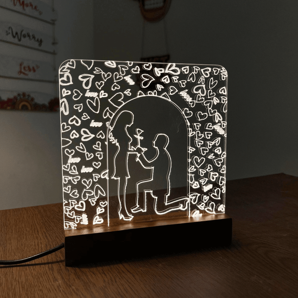 Couple Love Acrylic Night Lamp For Home/Bedroom/Gift - Harshita Craft
