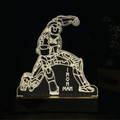 3D Illusion Iron Man Night Lamp – Acrylic LED Light with Wooden Base - Harshita Craft