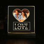 Custom photo night light, personalized Photo Gift, Couple Gift, Gift for Him, Photo Wedding Gift, acrylic lamp with custom photo and name - Harshita Craft
