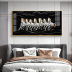 White Seven Horses in the Dark Premium Acrylic Horizontal Wall Art