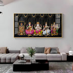 Venkateswara, Lakshmi, Ganesha, Saraswati & Murugan Premium Acrylic Horizontal Wall Art