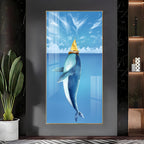Cartoon Whale Premium Acrylic Vertical Wall Art