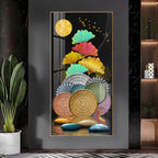 Multi Color Ginkgo Leaf Wall Premium Acrylic Vertical Wall Art