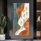 Gold Fish With Abstract Design Premium Acrylic Vertical Wall Art