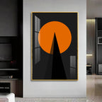 Black Orange Geometry Premium Acrylic Vertical Wall Art