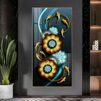 Fishes With Fractal Flowers Premium Acrylic Vertical Wall Art