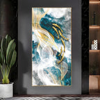 Golden Swim Premium Acrylic Vertical Wall Art