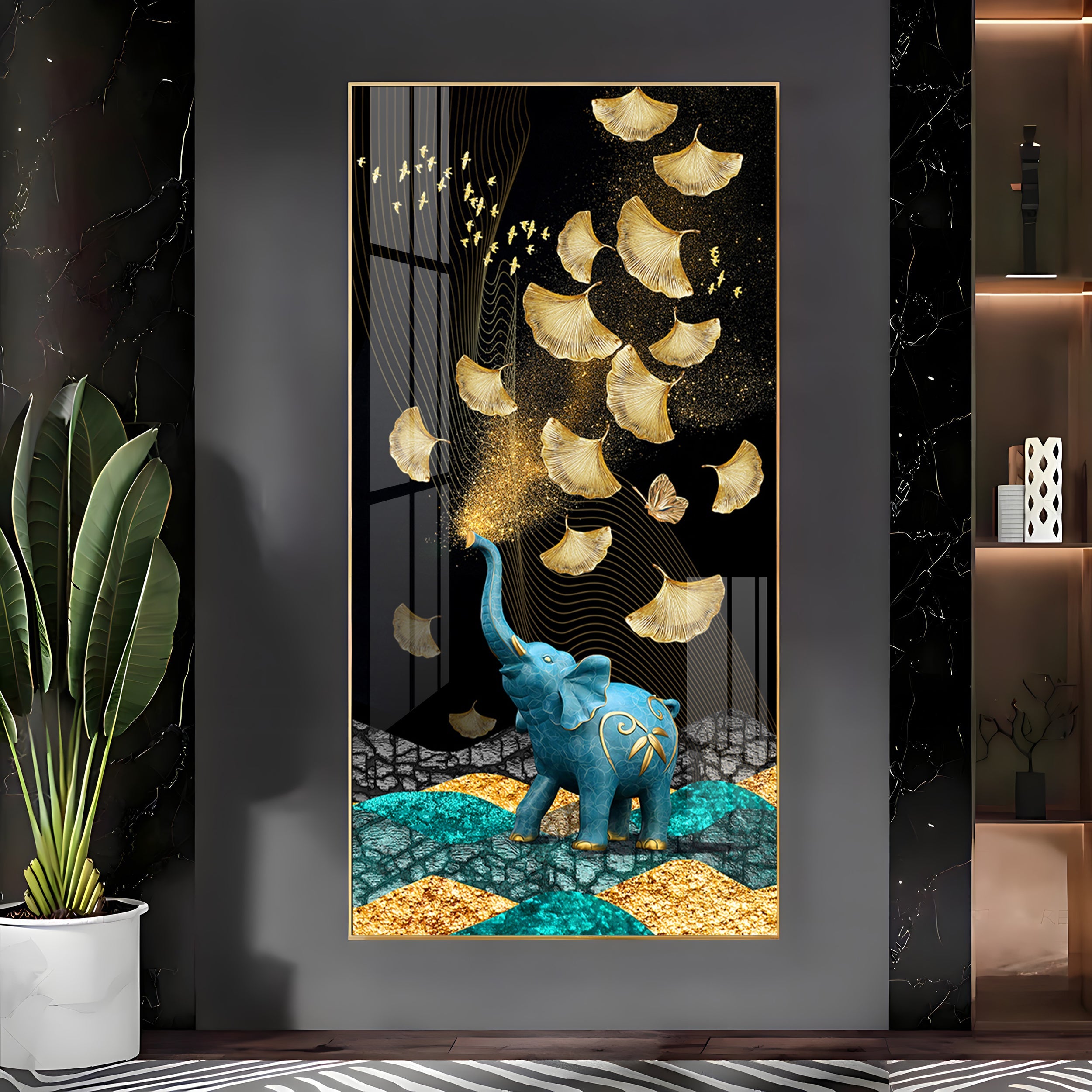 Enchanted Elephant Dreams Premium Acrylic Vertical Wall Art