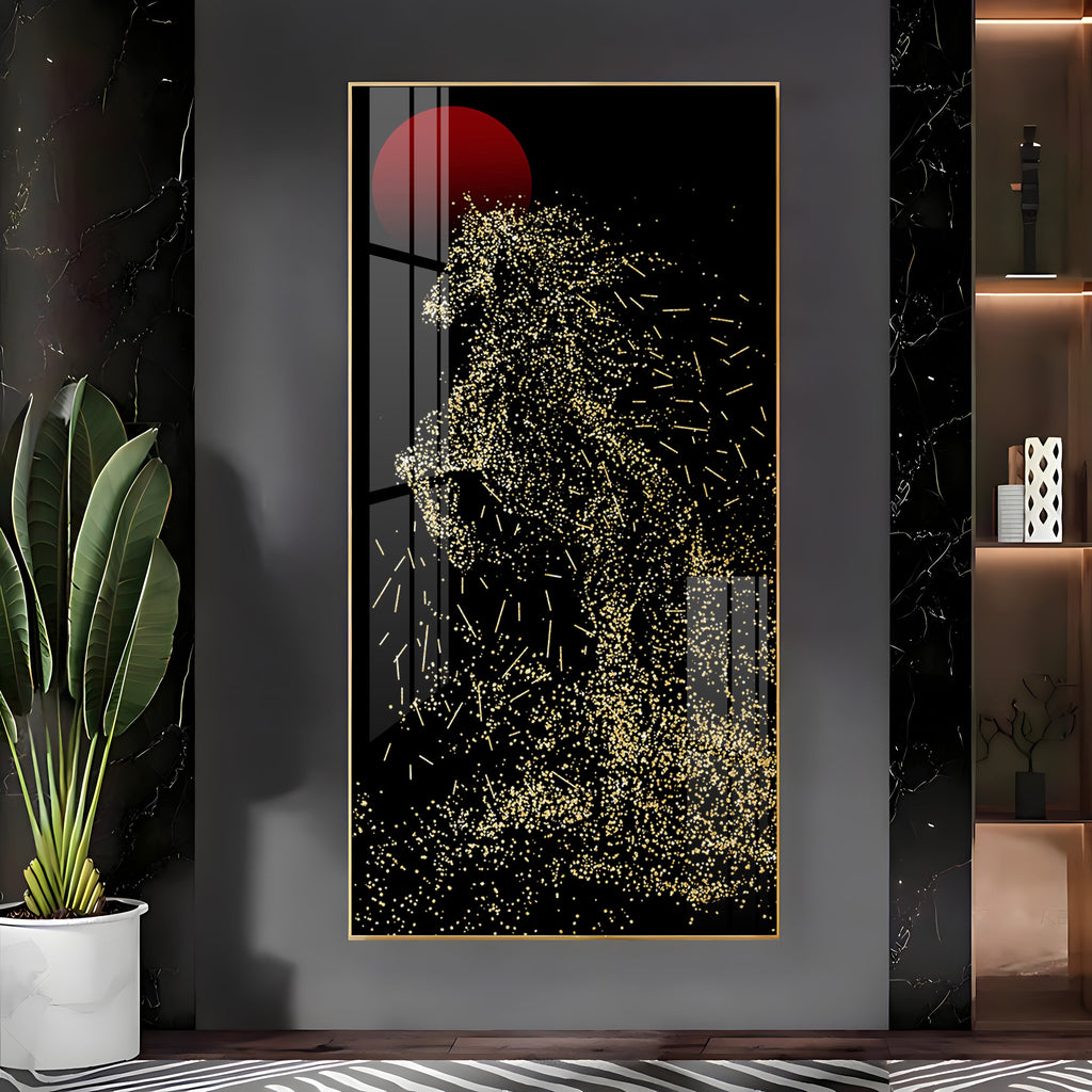 Dazzling Silver Horse Premium Acrylic Vertical Wall Art