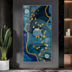 Elegance Of Golden Butterfly Premium Acrylic Vertical Wall Art