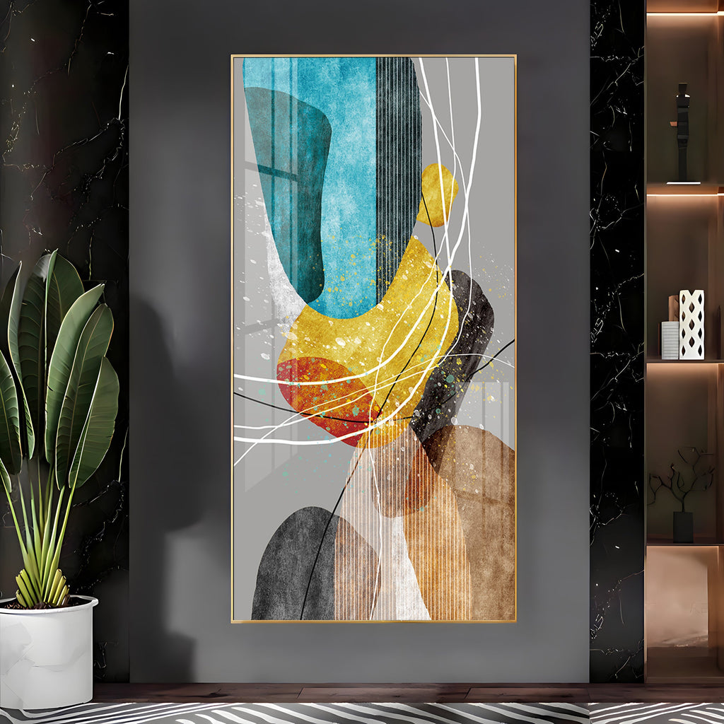 Abstract Textured Elements Premium Acrylic Vertical Wall Art