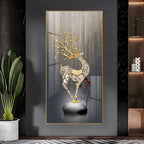 Couple Golden Deer Premium Acrylic Vertical Wall Art
