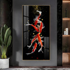 Red & White Koi Fish Premium Acrylic Vertical Wall Art