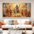HC HC Mahadev Shambhu Glass Finish Horizontal Wall Art
