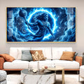 Depicts Lord Hanuman Glass Finish Horizontal Wall Art