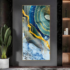 Blue & Green Waves Premium Acrylic Vertical Wall Art