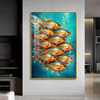 Shimmering Goldfish Premium Acrylic Vertical Wall Art