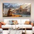 Divine Badrinath Dham Glass Finish Horizontal Wall Art