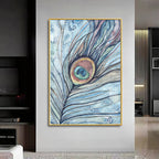 Abstract Peacock Feather Premium Acrylic Vertical Wall Art