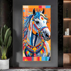Multicolored Horse Premium Acrylic Vertical Wall Art