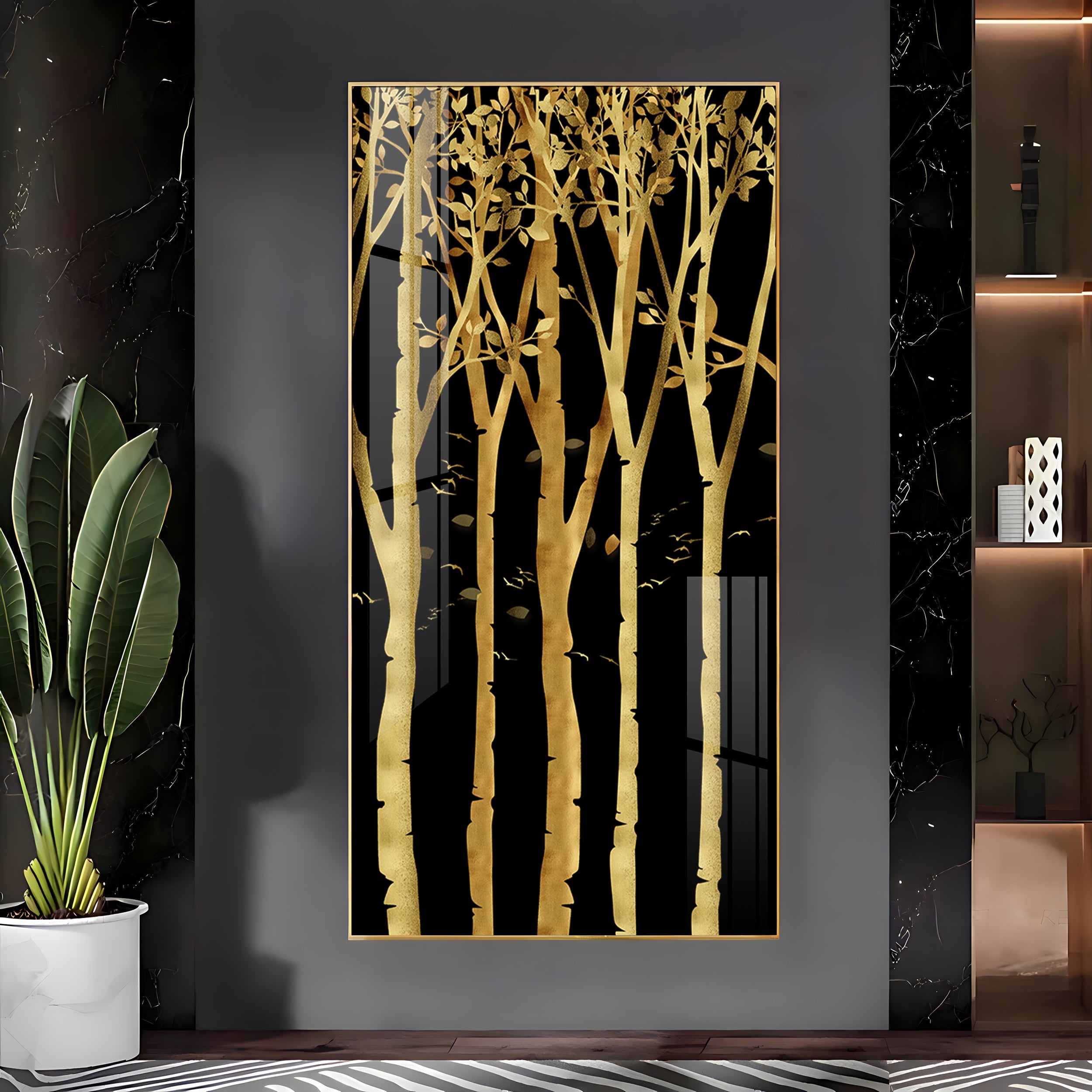 Flowers Abstract Landscape Premium Acrylic Vertical Wall Art