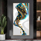 Rich Golden Carp School of Fish Premium Acrylic Vertical Wall Art