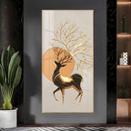 Deer With White Background Premium Acrylic Vertical Wall Art