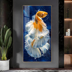 Golden Fish Premium Acrylic Vertical Wall Art
