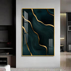 Golden Wave Fusion Premium Acrylic Vertical Wall Art