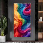 Color Swirl Abstract Premium Acrylic Vertical Wall Art