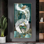 Deer With Dark Green Background Premium Acrylic Vertical Wall Art