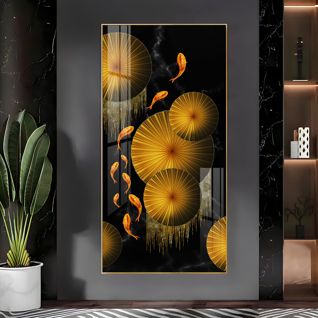 Goldfish Elegance Premium Acrylic Vertical Wall Art