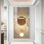Golden Elegance Hallway Premium Acrylic Vertical Wall Art
