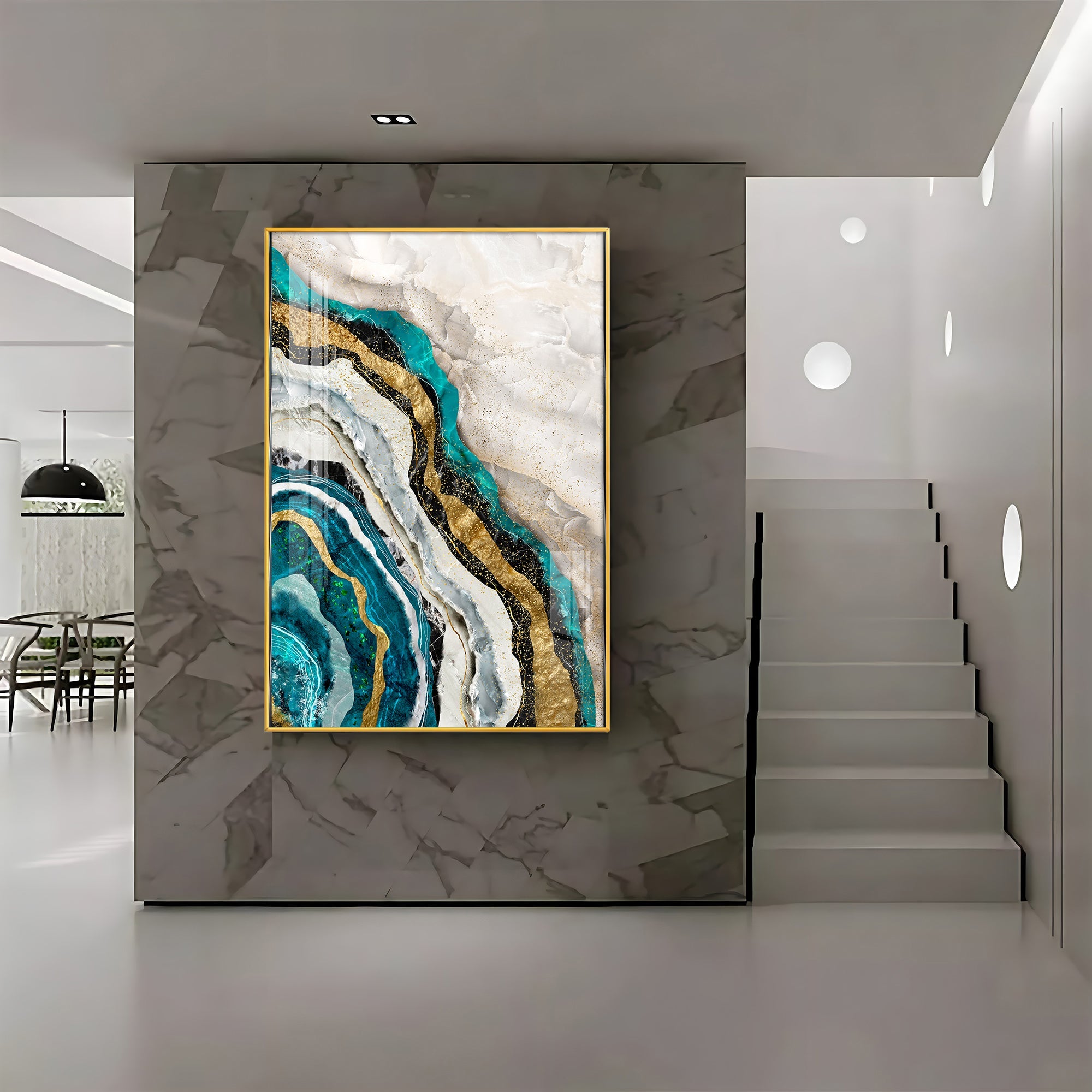 Timeless Striped Elegance Premium Acrylic Vertical Wall Art
