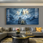 Mahadev In Kedarnath Glass Finish Horizontal Wall Art