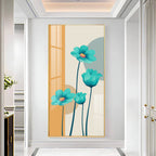 Elegant Blue Flowers Premium Acrylic Vertical Wall Art