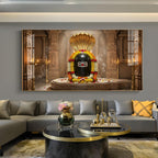 Mahadev Shambhu Glass Finish Horizontal Wall Art