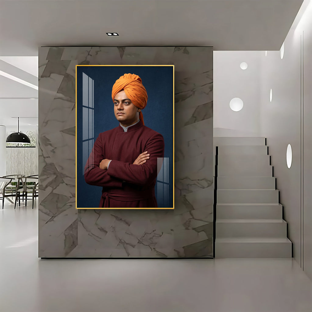 Shri Swami Vivekanand Premium Acrylic Vertical Wall Art