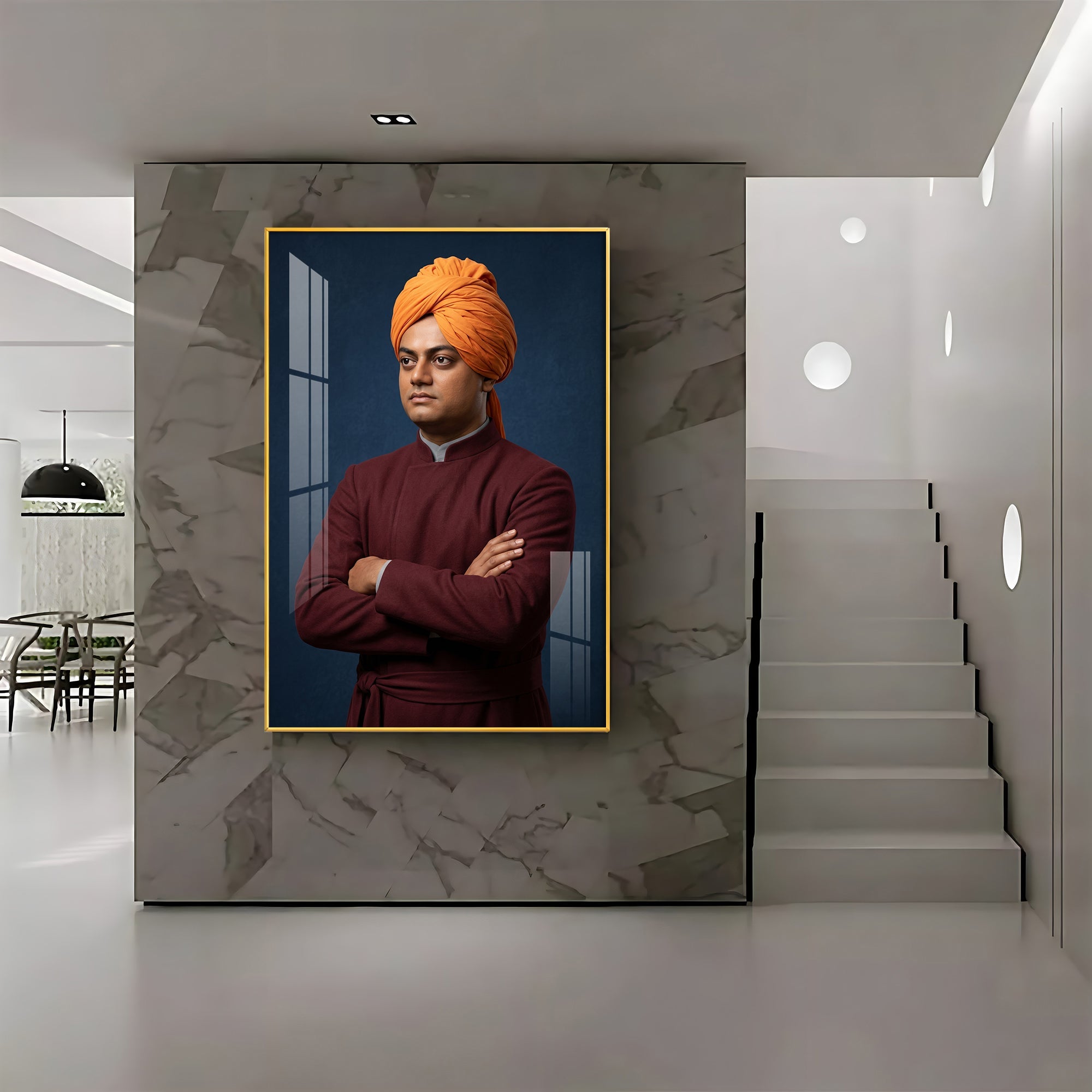 Shri Swami Vivekanand Premium Acrylic Vertical Wall Art