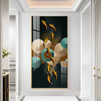 Serene Koi Fish Premium Acrylic Vertical Wall Art