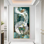Deer With Dark Green Background Premium Acrylic Vertical Wall Art