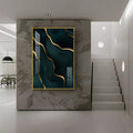 Golden Wave Fusion Premium Acrylic Vertical Wall Art