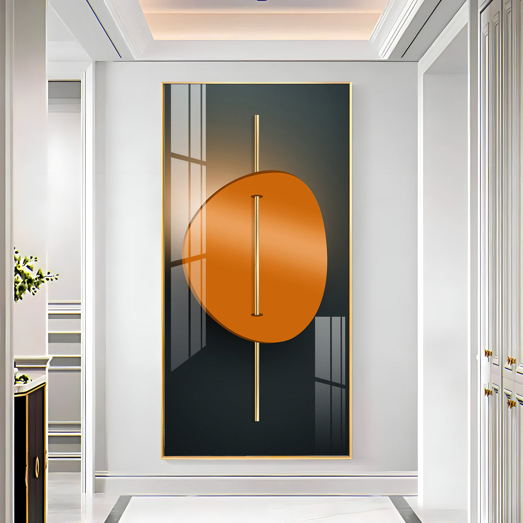 Abstract Orange Moon Premium Acrylic Vertical Wall Art